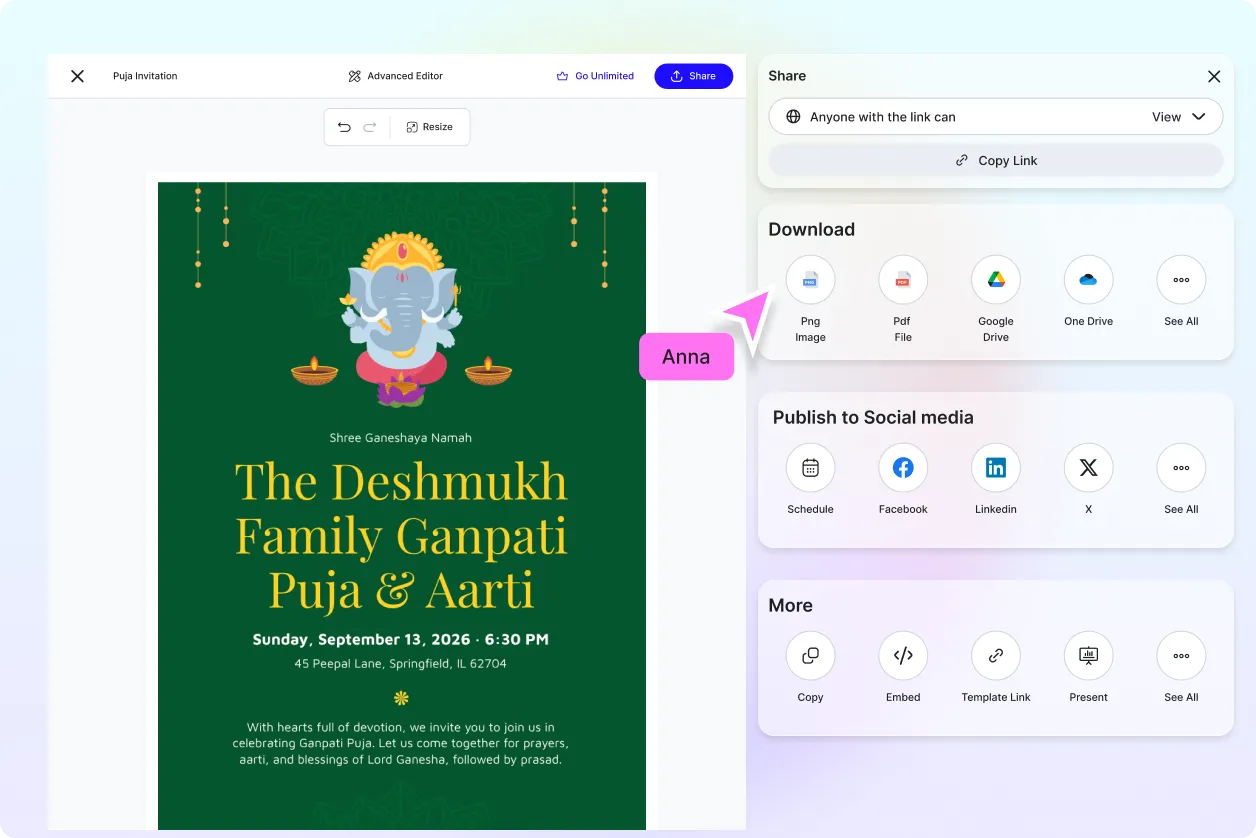 Free AI Puja Invitation Generator, Online Invitation Maker Tool